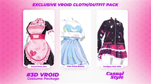 Vroid Outfit Pack: 3-in-1 Casual Anime Girl Clothing - Etsy