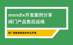 【后厂造公开课】Mendix开发案例分享—阀门产品售后运维