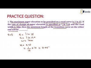 1st Numerical of Transition Curve - Highway Geometric Design - Transportation Engineering 1
