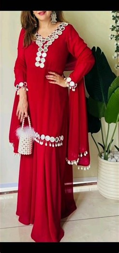 mirror work dress/outfit from scratch/outfit ideas from meesho fabric‪@Meesho‬