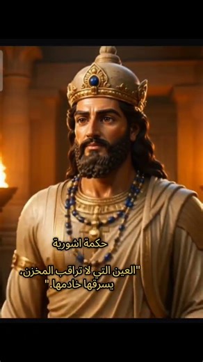 حكمة اشورية "العين التي لا تراقب المخزن، يسرقها خادمها."