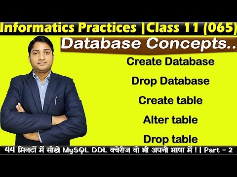Class 11 IP | MySQL Queries | Part-2 |DDL Queries |Informatics Practices | CBSE |
