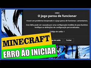MINECRAFT ERRO o JOGO PAROU de FUNCIONAR HOUVE um PROBLEMA CONFIGURAÇÃO INVALIDA JAVA RUNTIME