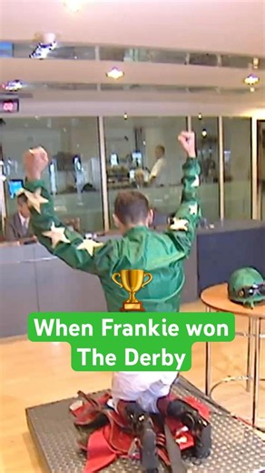 Frankie Dettori celebrates winning the Epsom Derby for the first time 🏆