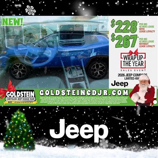 Lease just $267 per month 42 months 2026 Jeep Compass Limited 4WD - Offer Exp 1/5/26*