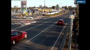 Red light running is one of the primary causes of crashes at signalised intersections. We're trialling Hold the Red technology to reduce the likelihood of crashes, like this one, by detecting cars about to run a red light and holding opposing signals on red. | Transport and Main Roads Queensland