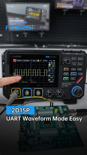 FNIRSI on Instagram: "Ever struggled to read UART signals on your board? This quick demo shows how to capture serial data step by stepusing the FNIRSI 2D15P oscilloscope. Perfect for debugging microcontrollers, prototypes,or quick checks on your workbench. Save this — you’ll need it sooner than you think. Follow for more hands-on electronics tips. #fnirsi #oscilloscope #electronics #2d15p #touchscreen #UART"