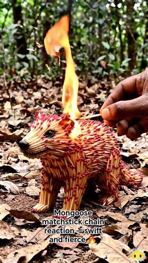 Mongoose matchstick chain reaction #Mongoose #Matchstick #ChainReaction #FireArt #Swift #shorts