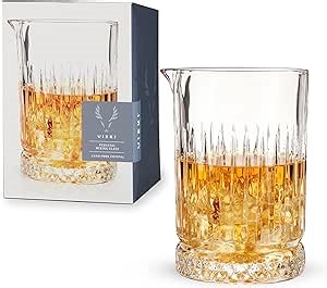 Viski Pedestal Crystal Cocktail Mixing Glass Perfect for Manhattan, Martini, Old Fashioned, Whiskey Sour, Negroni, Bartender Tools, Bartending Supplies, Home Bar Accessories, 23 oz, Set of 1