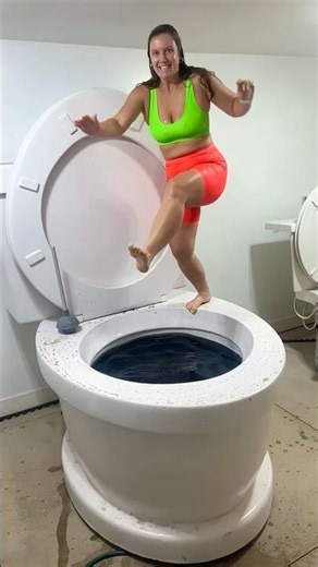 SUPER HIGH JUMP into Worlds Largest Toilet 😄😁 ... 9781