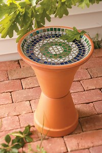 DIY Mosaic Birdbath Backyard Project