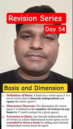 Basis and Dimension | Linear Algebra | CSIR NET & GATE Maths | IFAS