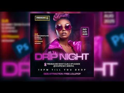 Neon party flyer in Photoshop - Complete tutorial