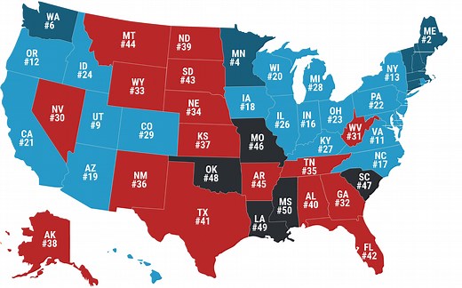This map reveals the most dangerous and safest states in America. | Business Insider