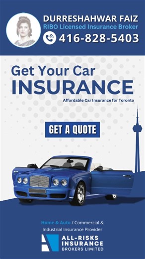 🚗🔐 𝗡𝗲𝗲𝗱 𝗔𝗳𝗳𝗼𝗿𝗱𝗮𝗯𝗹𝗲 𝗖𝗮𝗿 𝗜𝗻𝘀𝘂𝗿𝗮𝗻𝗰𝗲 𝗶𝗻 𝗧𝗼𝗿𝗼𝗻𝘁𝗼? Get covered with confidence! 🏠🚗 𝗗𝘂𝗿𝗿𝗲𝘀𝗵𝗮𝗵𝘄𝗮𝗿 𝗙𝗮𝗶𝘇 - 𝗥𝗜𝗕𝗢 𝗟𝗶𝗰𝗲𝗻𝘀𝗲𝗱 𝗜𝗻𝘀𝘂𝗿𝗮𝗻𝗰𝗲 𝗕𝗿𝗼𝗸𝗲𝗿 🛡️🏢 ✔️ Personalized car insurance solutions ✔️ Home, Auto, Commercial & Industrial coverage 📞 𝗖𝗮𝗹𝗹 𝗡𝗼𝘄: 416-828-5403 for your 𝗙𝗥𝗘𝗘 𝗖𝗼𝗻𝘀𝘂𝗹𝘁𝗮𝘁𝗶𝗼𝗻 📍 𝗩𝗶𝘀𝗶𝘁 𝗨𝘀: 1099 Kingston Rd, Unit 209, Pickering, ON L1V 1B5 📝 𝗚𝗲𝘁 𝗮 𝗤𝘂𝗼𝘁𝗲 𝗧𝗼𝗱𝗮𝘆 – Peace of mind