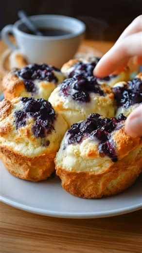 free-sugar Magical Cottage Cheese Blueberry Cloud Bread – Light, Fluffy & Guilt-Free! These tall, airy cloud bread muffins bake up golden around the edges with juicy blueberries suspended in a light, protein-packed base. Perfect for breakfast toast, snacks, or even as burger buns, they taste indulgent but stay naturally light and sweet-free. Ingredients Cloud bread batter (Sugar-Free) 1 cup cottage cheese 3 large eggs, separated 2 tbsp granulated sugar-free sweetener (allulose or monk fruit) 1/4