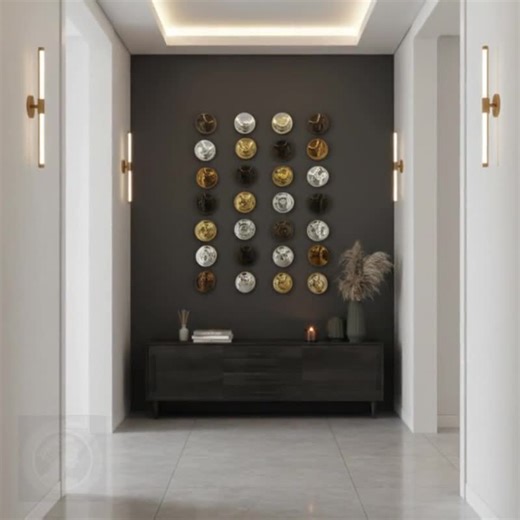 Blown Glass Sphere Cluster, Wall Decor: Metallic Gold, Silver and Brown - Etsy