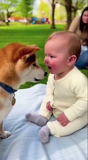 Baby & Shiba Inu Are Having a Real Conversation 🥹🐕👶