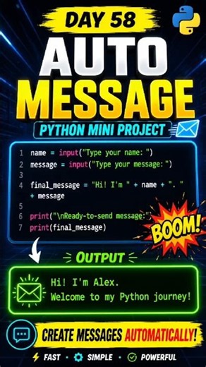 Build an Auto Message Generator in Python 🔥 | Python Mini Project #python