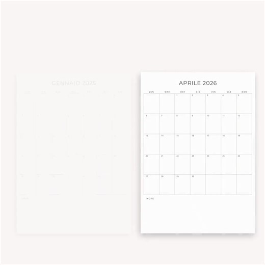 Calendario in Italiano 2025 2026 Italiano Agenda 2025 2026 Minimalist Monthly Desk Planner Italian Wall Calendar in Italian PRINTABLE Italy - Etsy UK