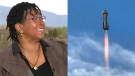 Former NASA astronaut Dr. Mae Jemison reacts to historic Blue Origin spaceflight