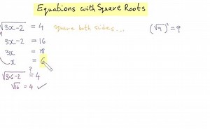 Equations with Square Roots: Explanation and Examples - Part 1