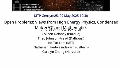 KITP｜Open Problems in Generalized Symmetry