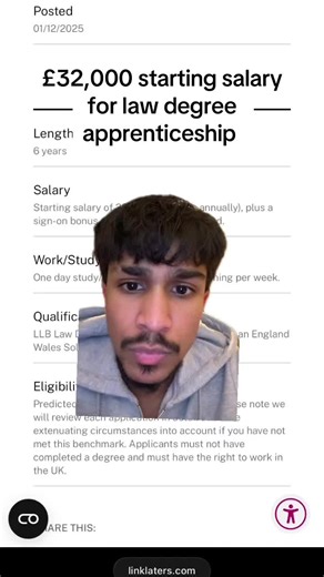 Law Degree Apprenticeship with £32,000 Starting Salary