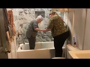 90 Year Old Woman Safely Demonstrates How to Get In and Out of a Bathtub