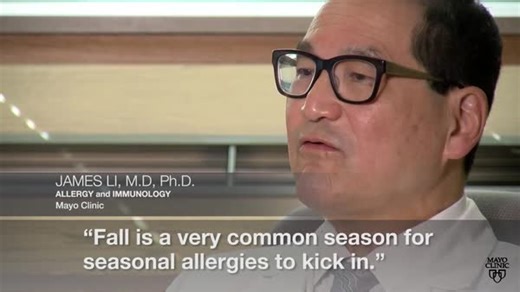Autumn is the season of change, with green leaves turning color and temperatures cooling. It's also the season of hay fever, or allergic rhinitis. So, how can people with fall allergies get relief? Dr. James Li, a Mayo Clinic allergist, explains: https://mayocl.in/455kYSA | Mayo Clinic