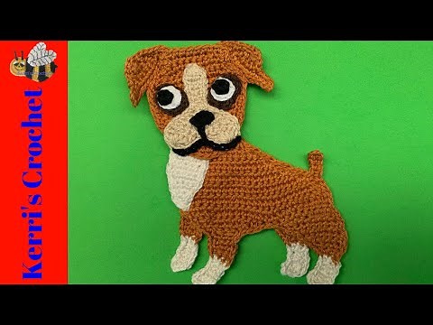 Crochet Boxer Dog Tutorial - Crochet Applique Tutorial