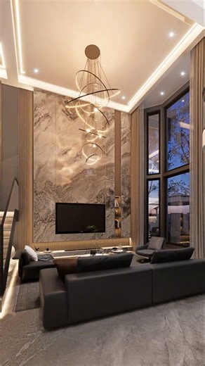 luxurydreamhub on Instagram: "Living large in every sense of the word. 🏙️✨ The perfect blend of marble, light, and luxury. 🥂🖤 #luxuryhomes #interiordesign #livingroomgoals modernluxury dreamhome marble interiorinspo luxuryliving architecturelovers"