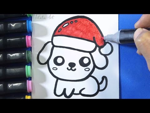 How to Draw a Puppy Dog for Christmas Easy 🎄⭐️ for kids