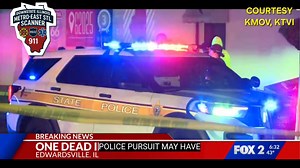 Photos and information courtesy KMOV 4 and KTVI 2. See their website for the full video and more information MADISON COUNTY, IL. – A person was killed early Monday morning after a police pursuit ended in a crash in Edwardsville. The crash occurred a little after midnight Monday morning on the intersection of South Main and East Vandalia Streets in downtown Edwardsville. The crash involved a Chevy Silverado pickup truck. The police pursuit began in downtown Edwardsville. At some point, the pickup