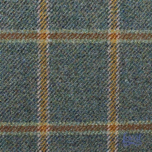 Tweed : Pure Wool - Traditionally Woven - Scottish. Suitable for Upholstery & Jacketing. ‘thomas’ is Green/blue With Orange/yellow Check - Etsy