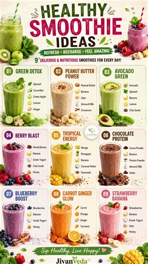 9 Healthy Smoothie Ideas | Easy, Delicious & Nutritious Smoothie Recipes