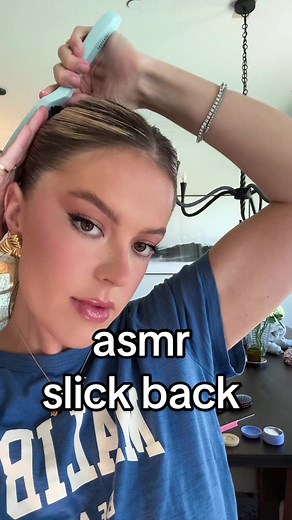 my asmr skills need work #asmr #asmrhair #slickback #hairstyletutorial