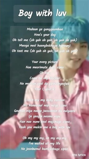 bts boy with luv lyrics