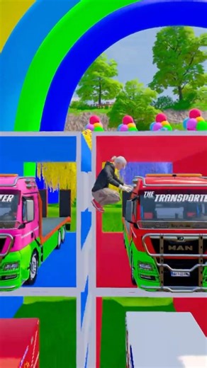 😨Man Flatbed Truck Jumping From Garage #fs22 #farmingsimulator22 #farmingsimulator