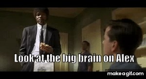 check out the big brain on brad on Make a GIF
