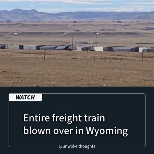 Andrew Labunski on Instagram: "Entire freight train blown over in Wyoming"