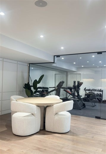 POV: You finish your workout and step through this hidden door into your private theatre 🍿 #HiddenDoor #HomeGym #BasementInspo #LuxuryDesign