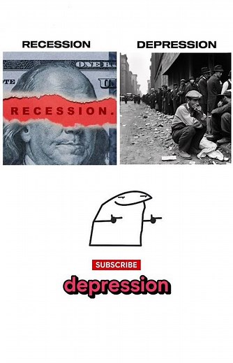 Recession vs Depression Explained 🚨#economy #recession #depression #personalfinance#money#moneytips
