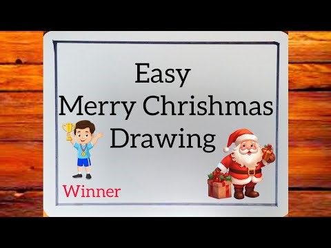 Christmas tree drawing easy/ merry christmas poster making/ christmas day chart paper decoration...
