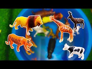 Animal Toys Learning - Jungle, Farm Animals - Educational Video for toddlers