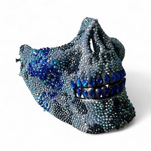 Blue Rhinestone Full Face Mask