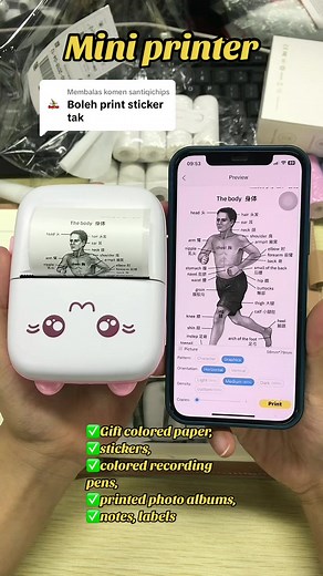 Membalas kepada @santiqichips Gift colored paper, stickers, colored recording pens, printed photo albums, notes, labels#mini #printer #tiktok #tiktokshop