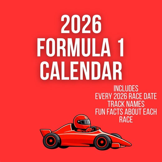 2026 Formula 1 Race Calendar – Printable F1 Schedule - F1 Calender (digital Download) - Etsy UK
