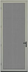 Titan 36x96 Meshtec Ultimate Security Screen Door | Aluminum Full View with Meshtec Advanced Screen | Surface Mount | Right Hand | 3pt lock system & high tensile-strength stainless steel screen Almond