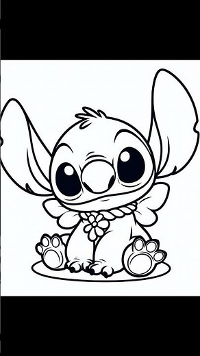 Coloriage Stitch à imprimer| Dessin Stitch à colorier #disney #stitch #dessin